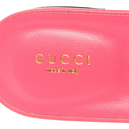 Gucci Cosmos Softy Calfskin Interlocking G Cut Out Slide Sandals 39.5 Rhodamine Pink 7 of 7