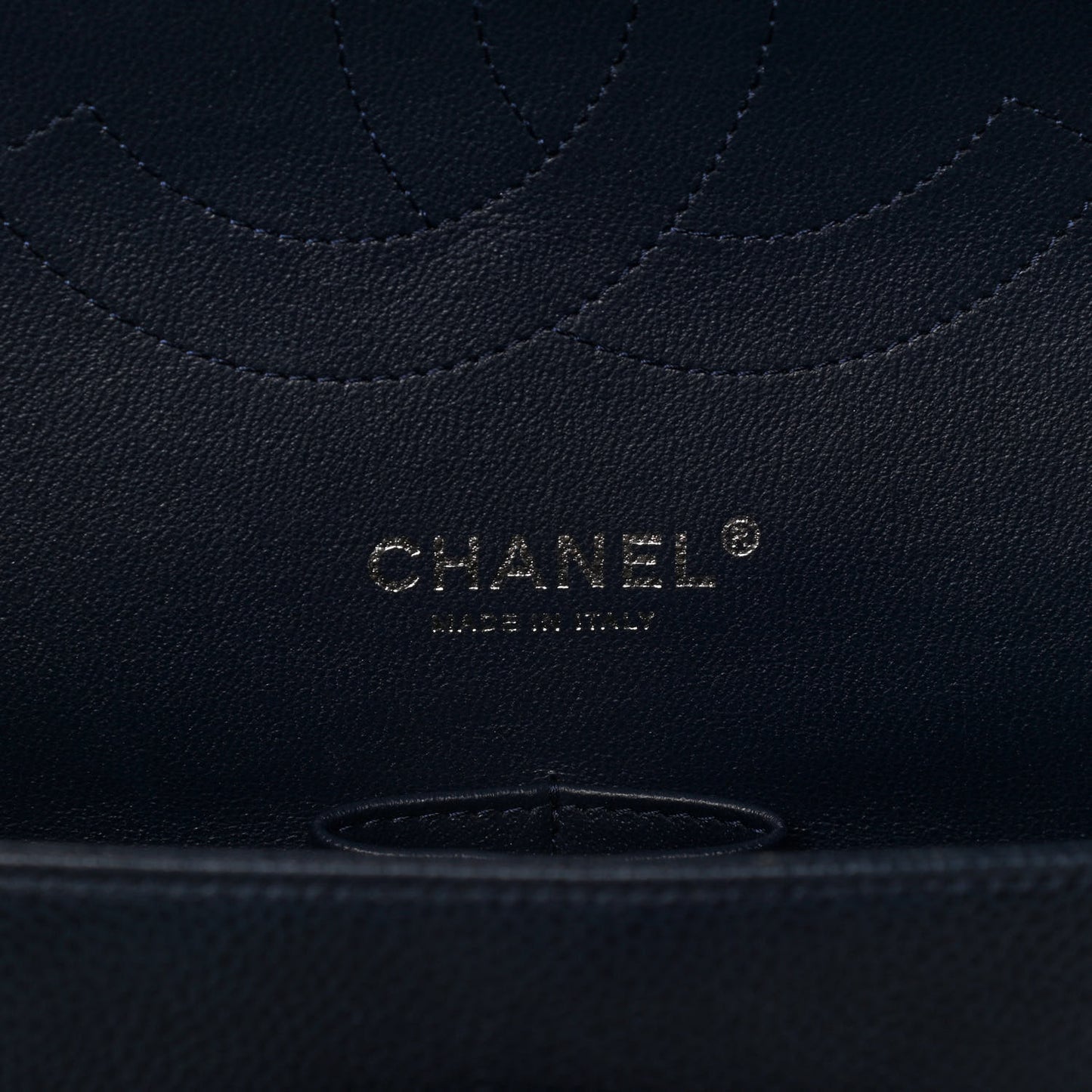 Caviar Quilted Jumbo Double Flap Navy Blue
