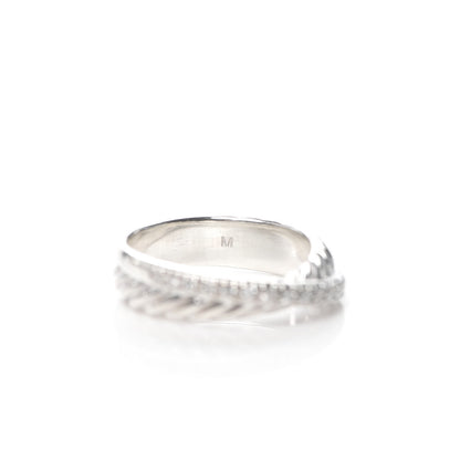 David Yurman Sterling Silver Diamond 5mm Crossover Ring 50 5.25 4 of 6