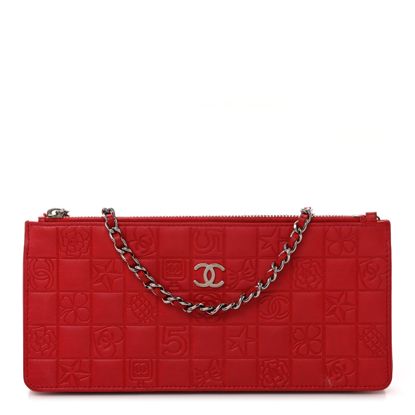 Lambskin Precious Symbols Pochette Red