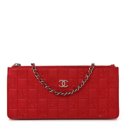 Chanel Lambskin Precious Symbols Pochette Red 1 of 13
