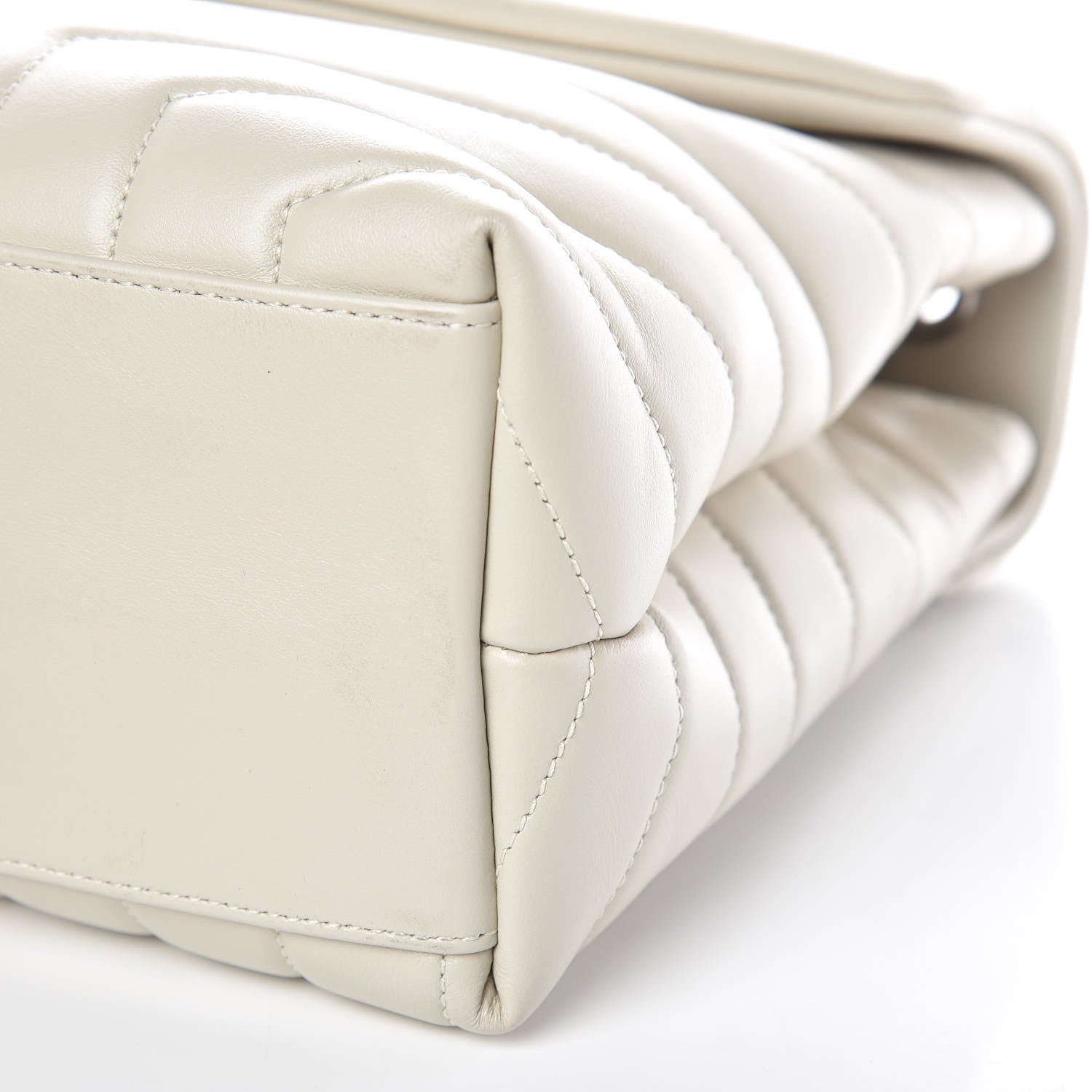 Saint Laurent Calfskin Y Quilted Monogram Medium Loulou Chain Satchel Ivory 10 of 10
