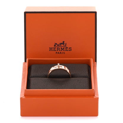 Hermes 18K Rose Gold Diamond PM Kelly Ring 59 8.75 5 of 5