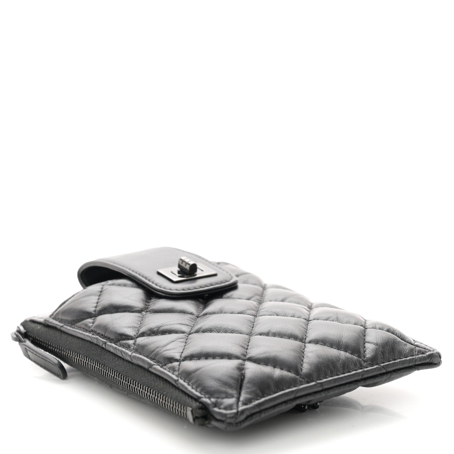 Chanel Aged Calfskin Quilted Reissue Phone Holder With Chain Bag So Black 4 of 10