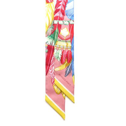 Hermes Silk La Danse Pacifique Twilly Vieux Rose Bleu Vert 2 of 6