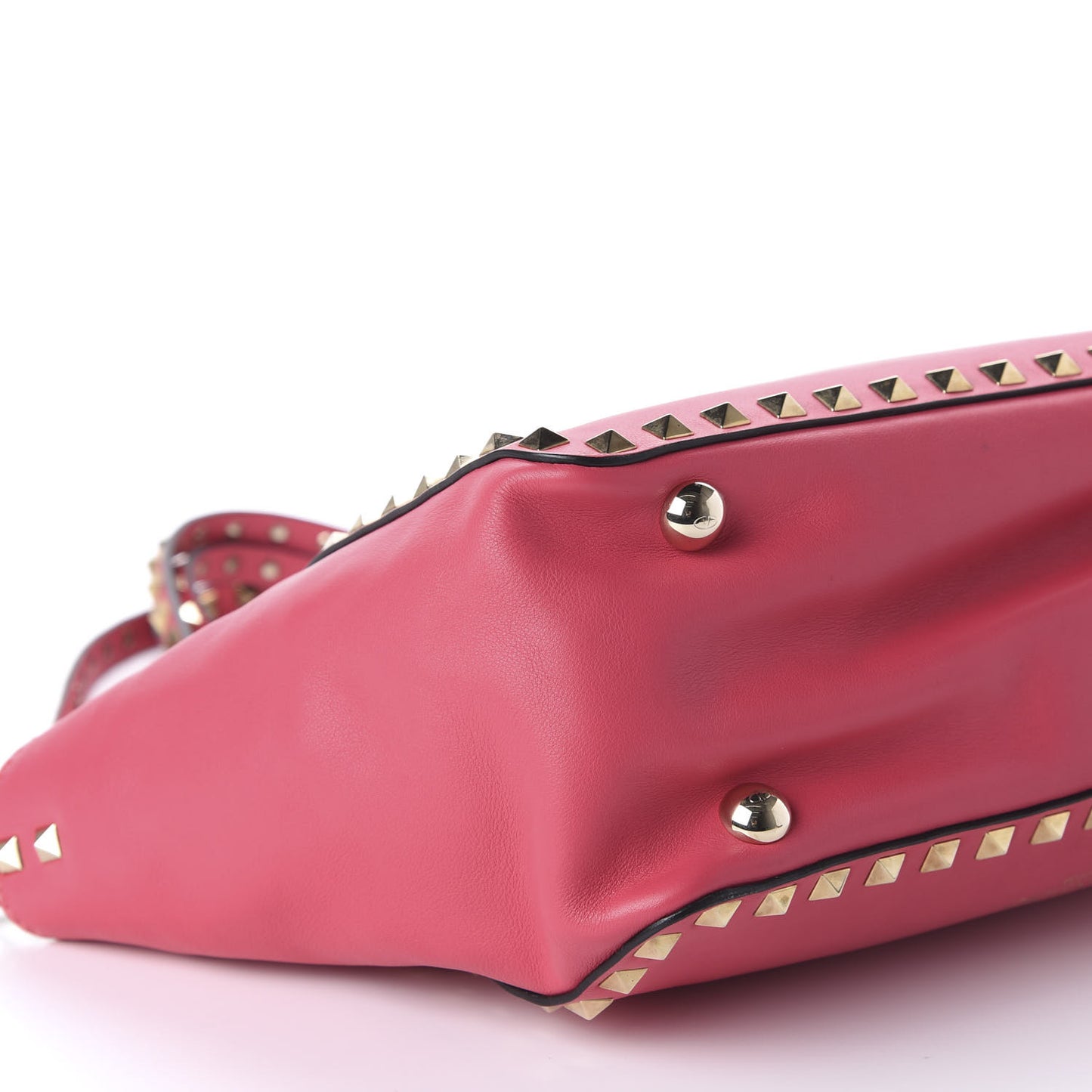 Vitello Small Rockstud Tote Deep Rose