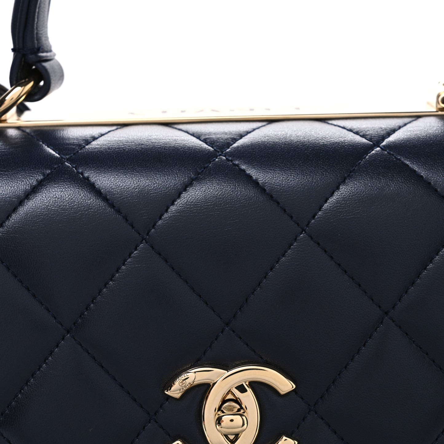 Lambskin Quilted Medium Trendy CC Flap Dual Handle Bag Blue
