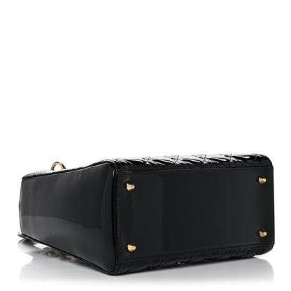 Christian Dior Patent Cannage Medium Lady Dior Black 4 of 17
