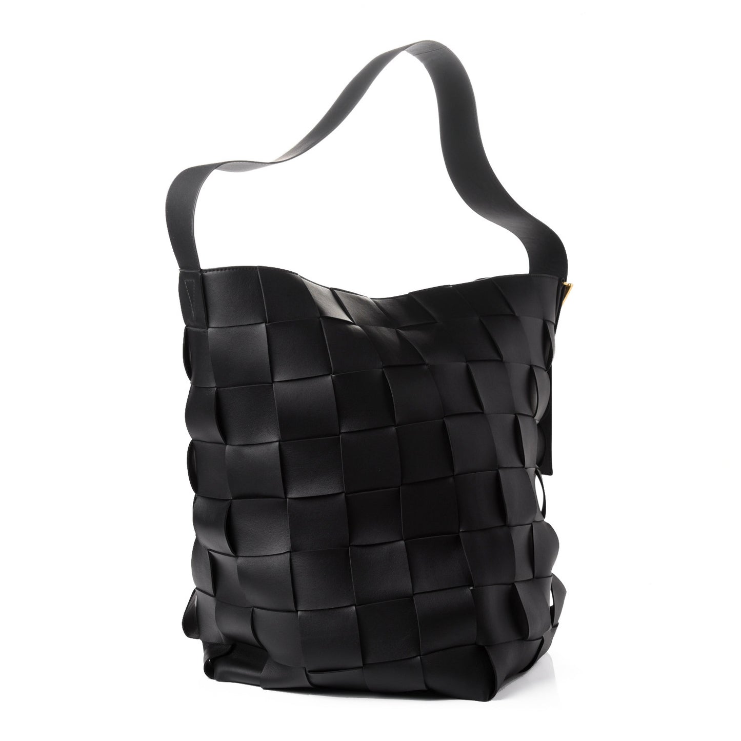 Nappa Maxi Intreccio Large Shoulder Bag Black
