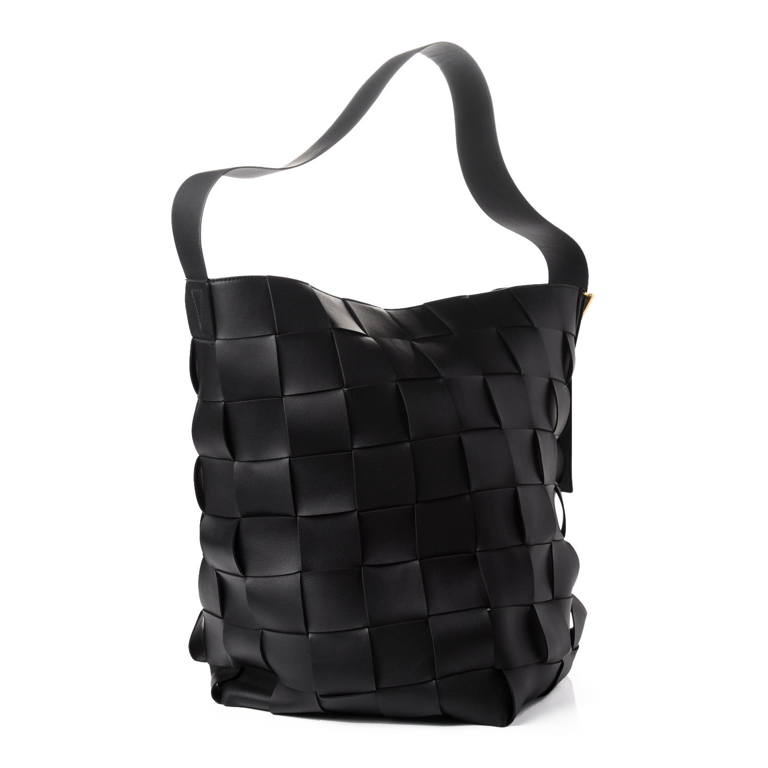 Bottega Veneta Nappa Maxi Intreccio Large Shoulder Bag Black 2 of 5