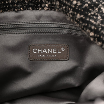 Chanel Tweed Lambskin Drawstring Tweedy Tote Brown 6 of 12