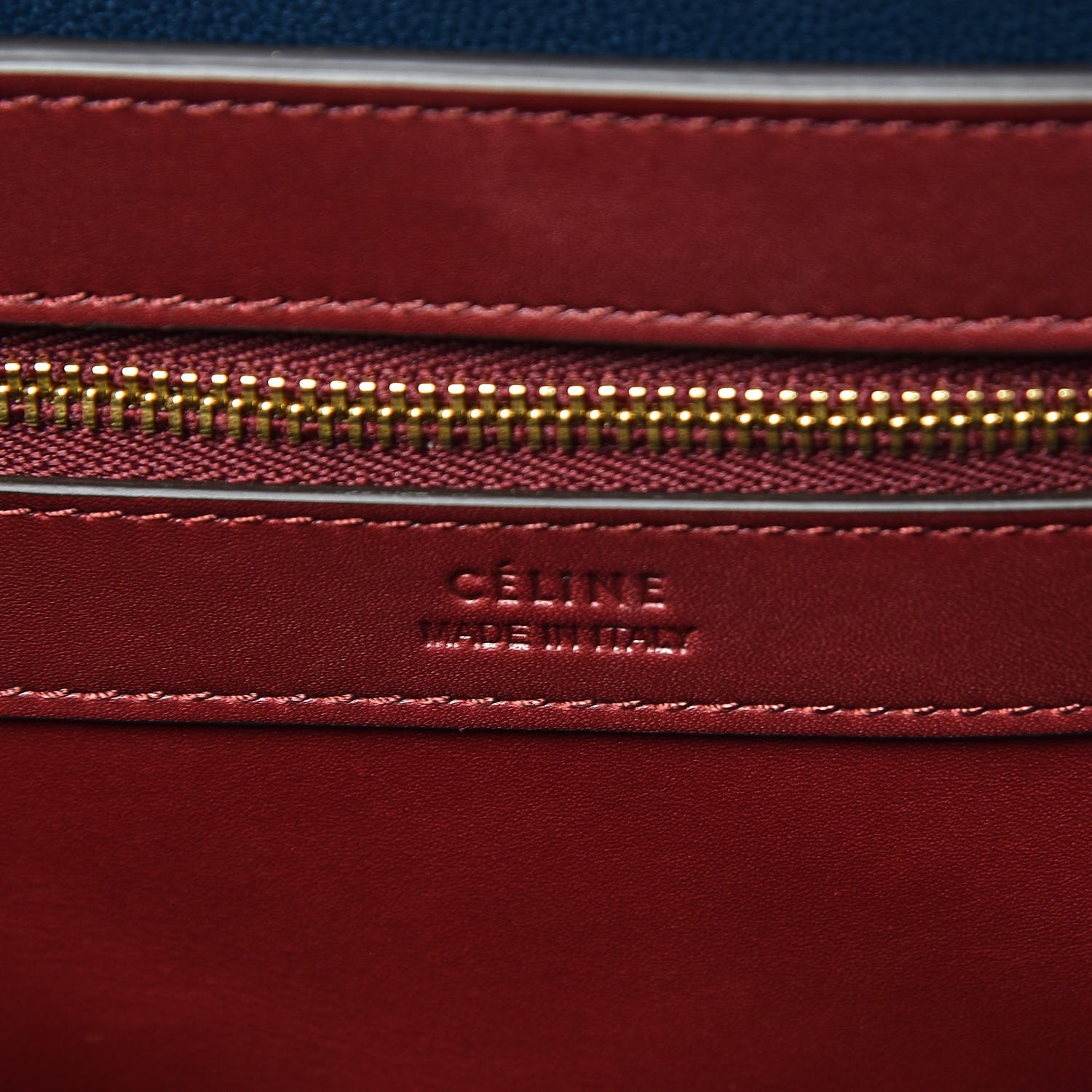 Celine Calfskin Boxy Tote Burgundy 7 of 11