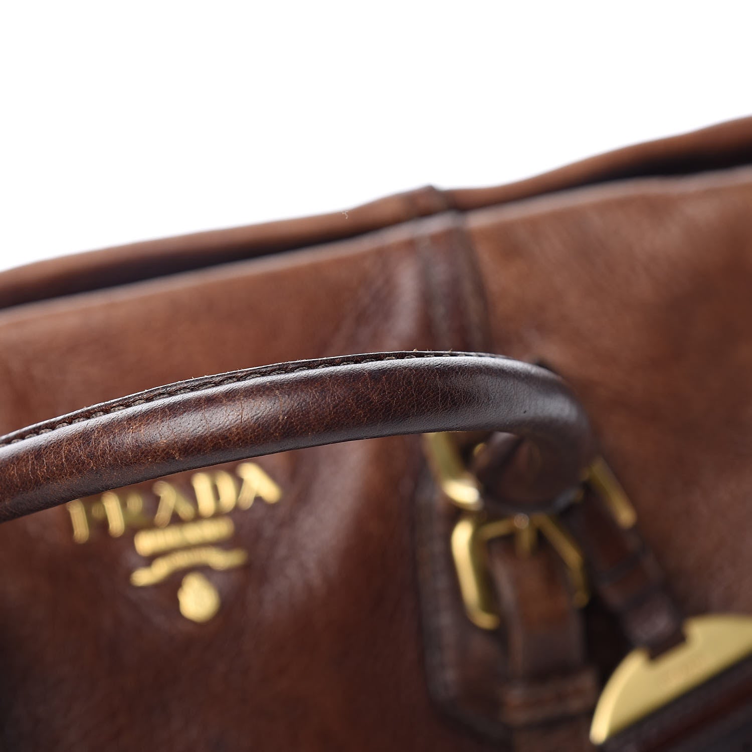 Prada Cervo Antik Bowler Brown 15 of 17