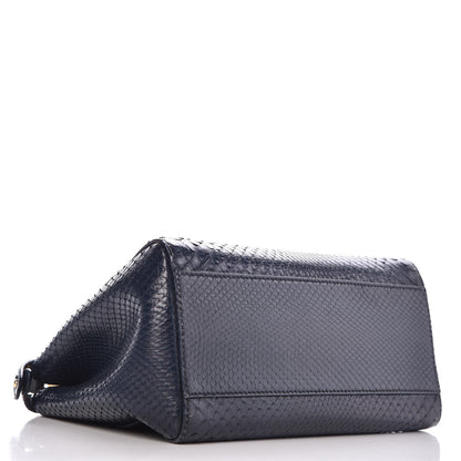 Fendi Python Mini Peekaboo Iconic Satchel Blue 5 of 14