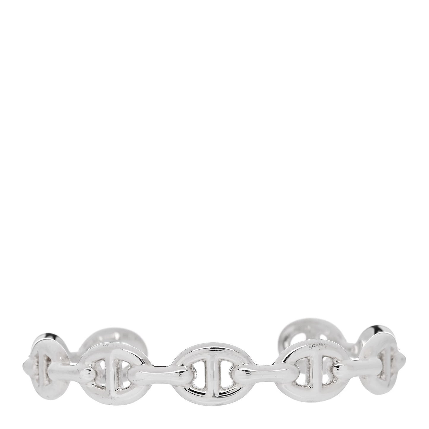 Sterling Silver MM Chaine d'Ancre Enchainee Cuff Bracelet ST