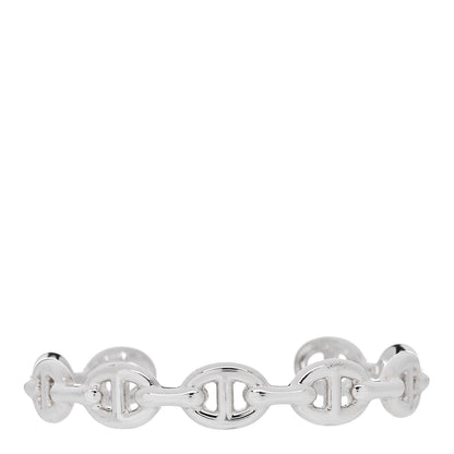 Hermes Sterling Silver MM Chaine d'Ancre Enchainee Cuff Bracelet ST 1 of 5