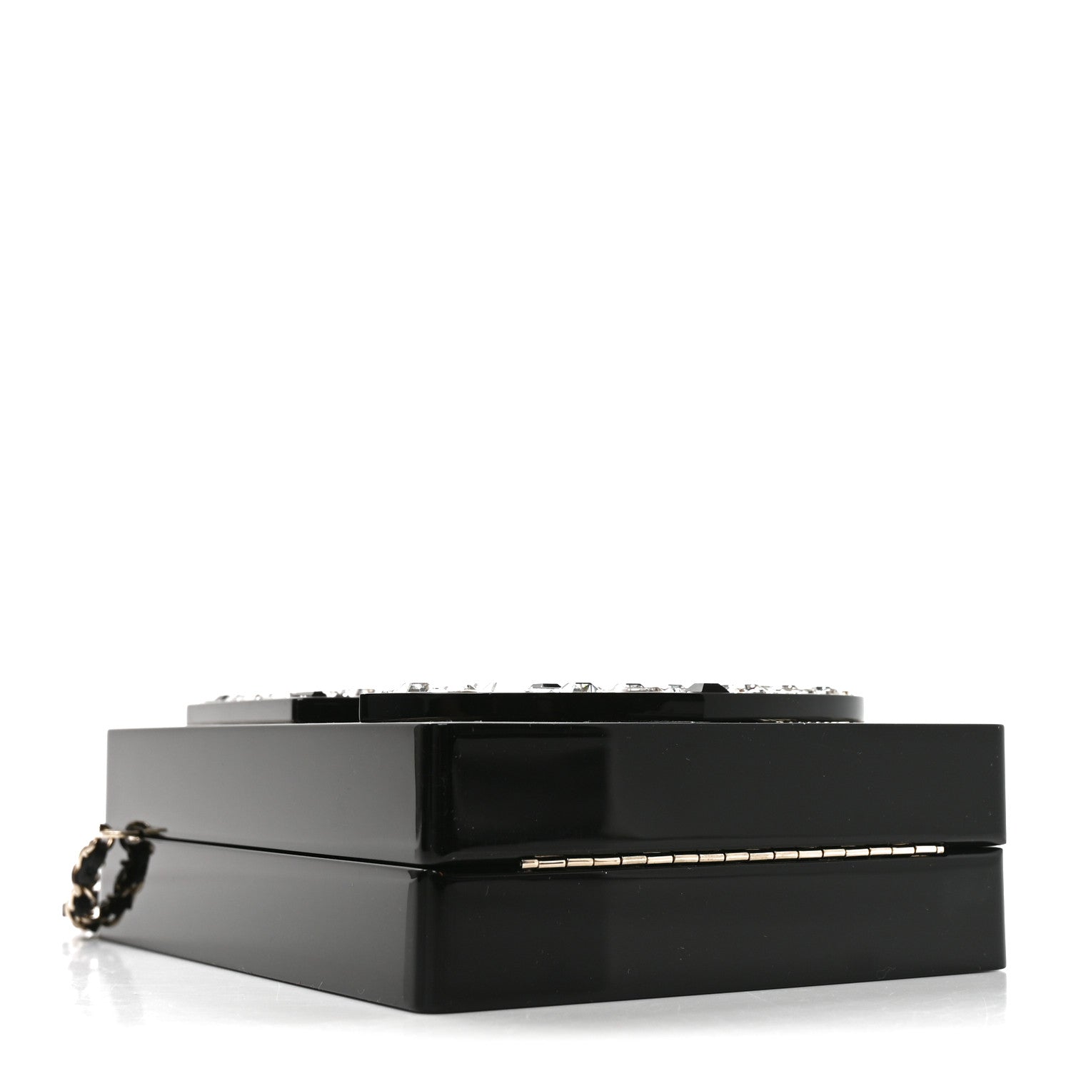 Chanel Plexiglass Strass Mosaic No 5 Minaudiere Clutch Black Gold 4 of 11