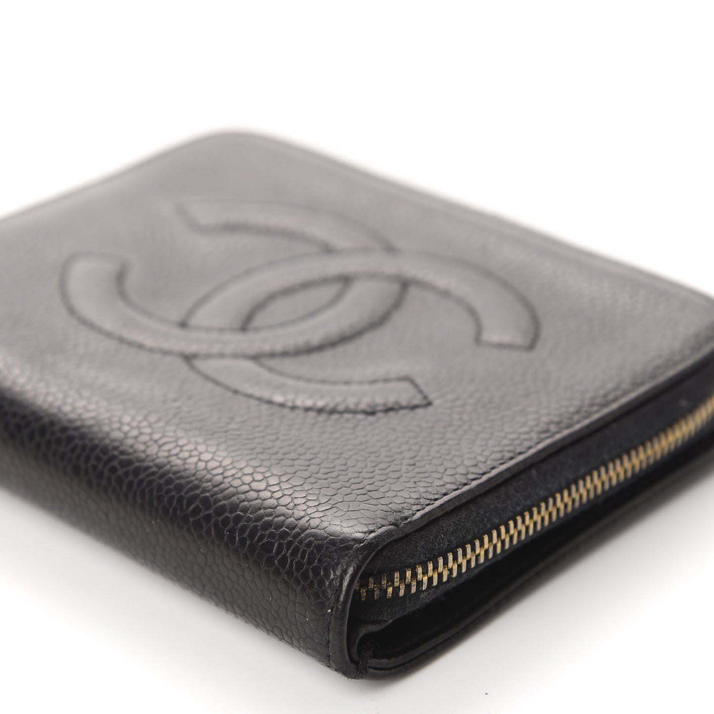 Caviar Timeless CC Compact French Wallet Black
