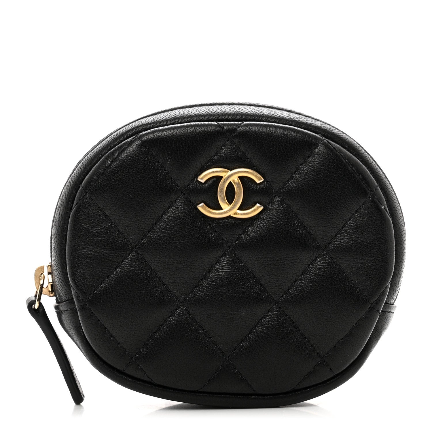 Chanel Lambskin Quilted Zip Around Classic Coin Purse Black 1 of 8
