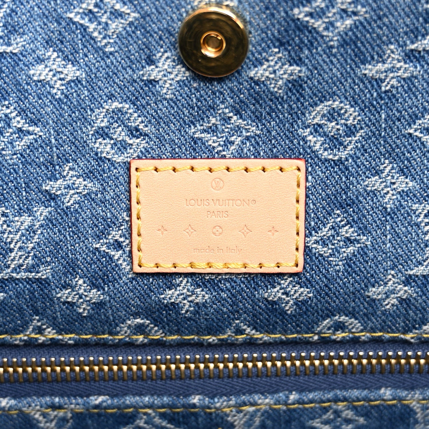 Louis Vuitton Monogram Denim CarryAll MM Blue 6 of 9