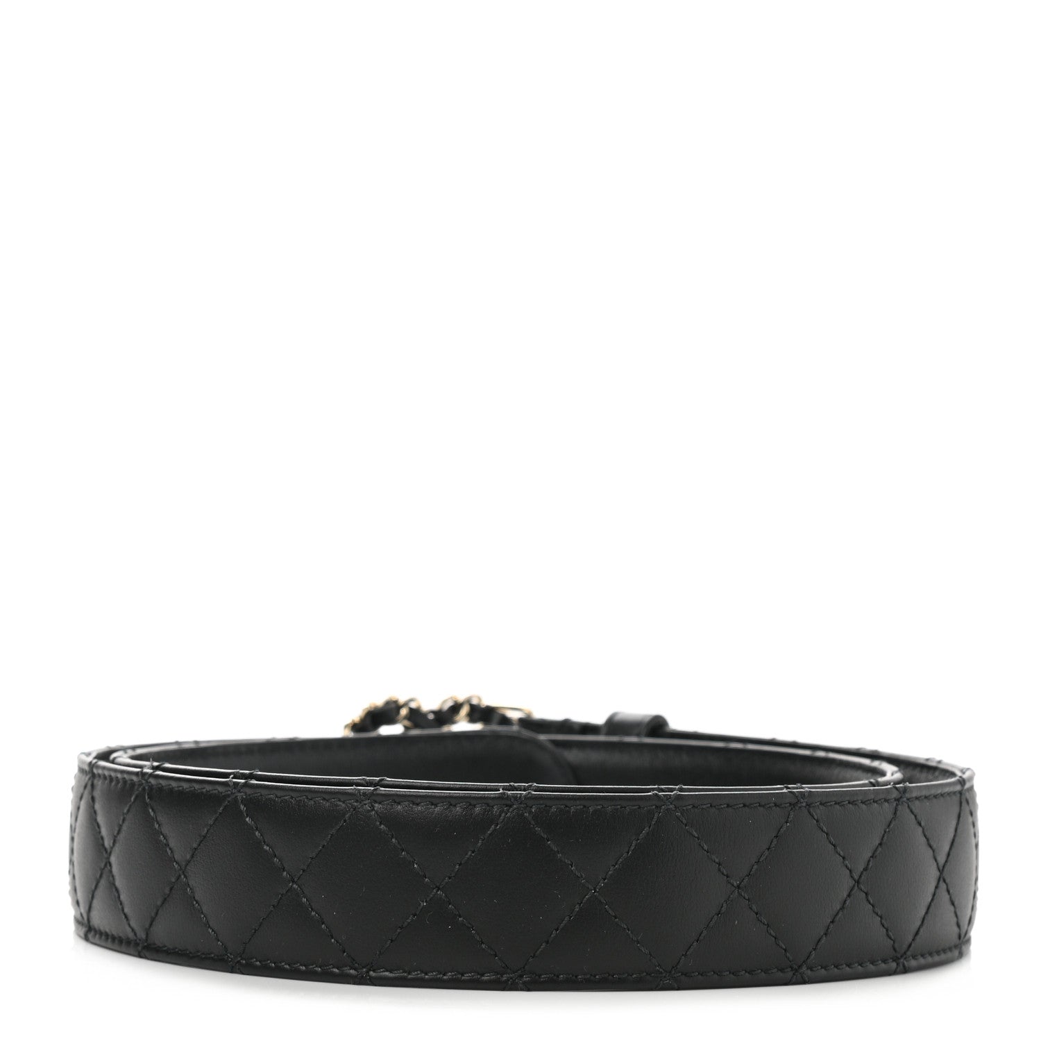 Chanel Calfskin Quilted CC Chain Belt 90 36 Black 2 of 7