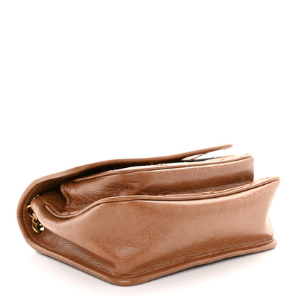 Saint Laurent Crinkled Calfskin Matelasse Monogram Baby Niki Chain Satchel Light Caramel 4 of 10