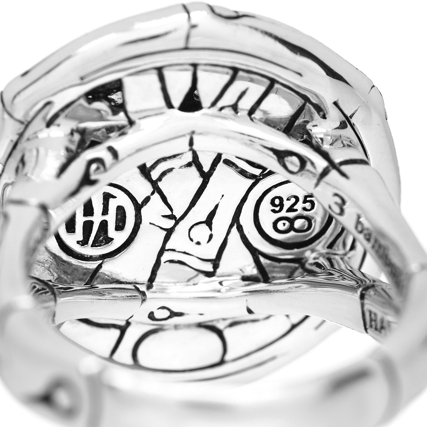 John Hardy Sterling Silver Blue Topaz Bamboo Ring 54 7 5 of 5