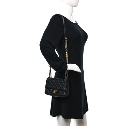 Chanel Lambskin Quilted Mini CC Chain Flap Black 3 of 9