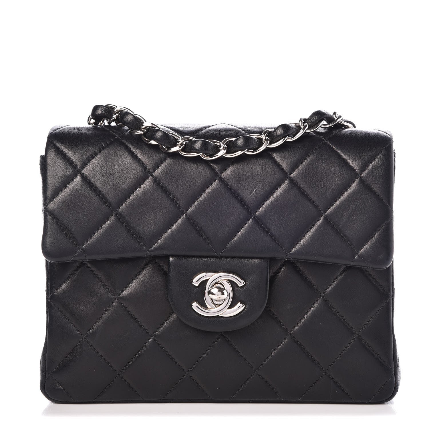Chanel Lambskin Quilted Mini Square Flap Black 1 of 7