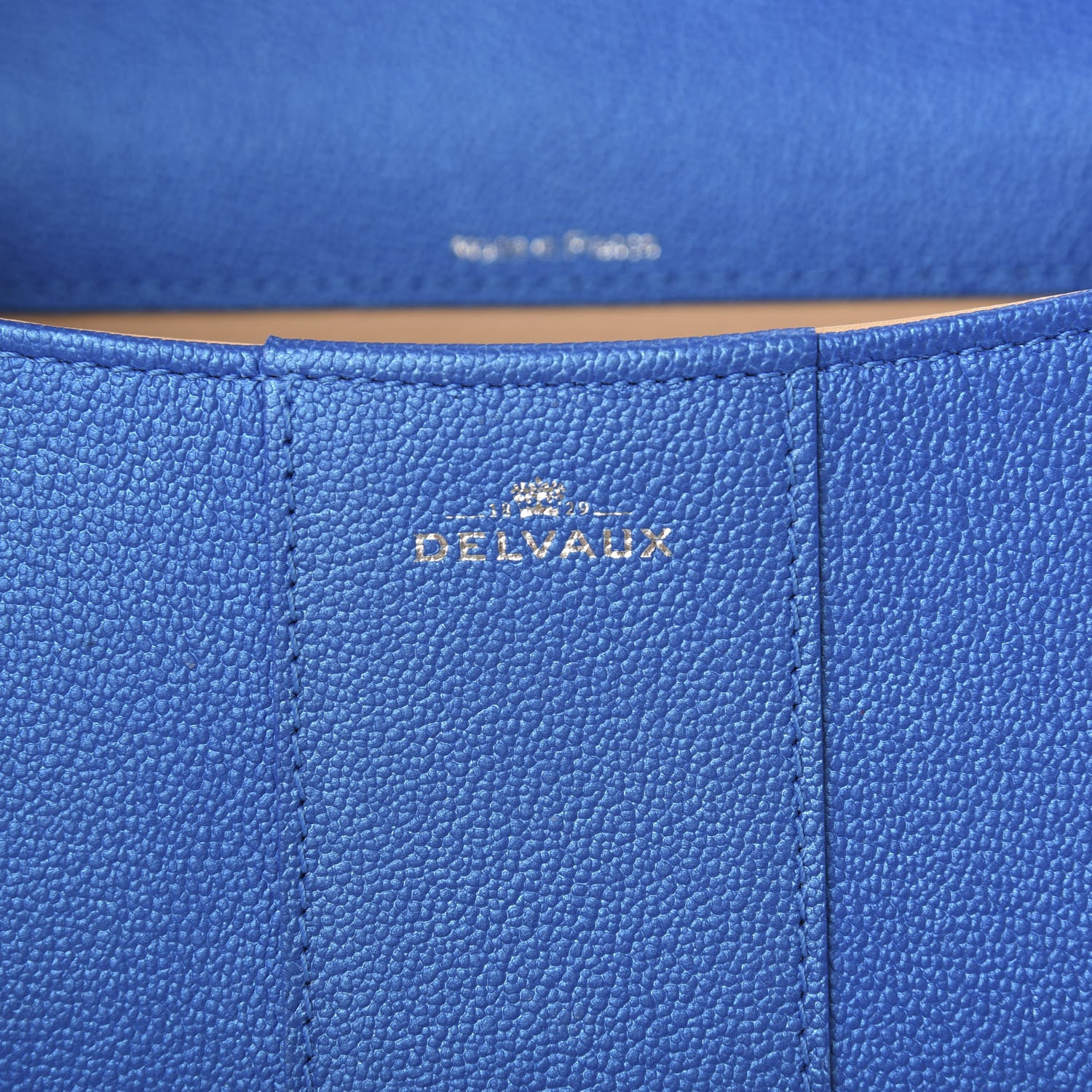 Delvaux Metallic Grained Calfskin Mini Brillant Satchel Satin Electric 5 of 10