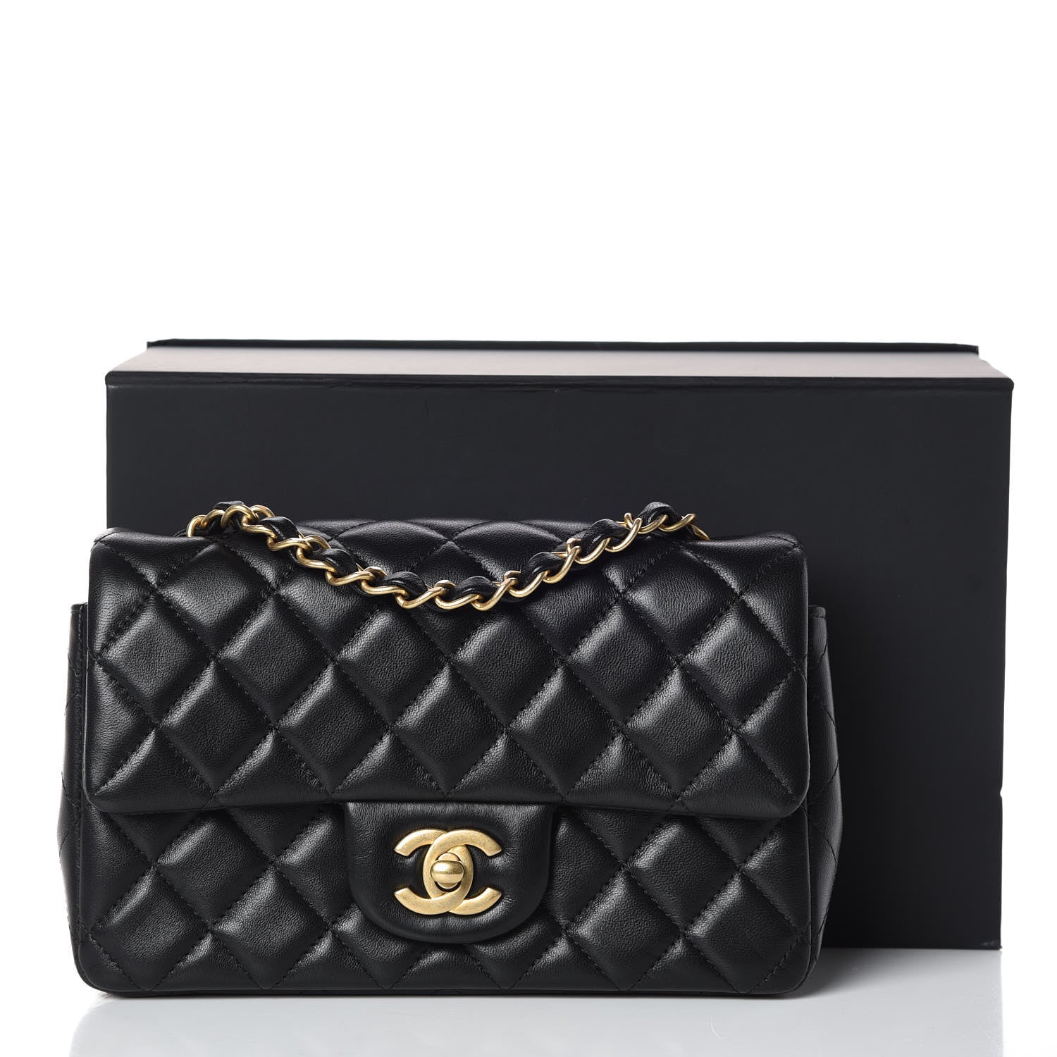 Chanel Lambskin Quilted Mini Rectangular Flap Black 10 of 10