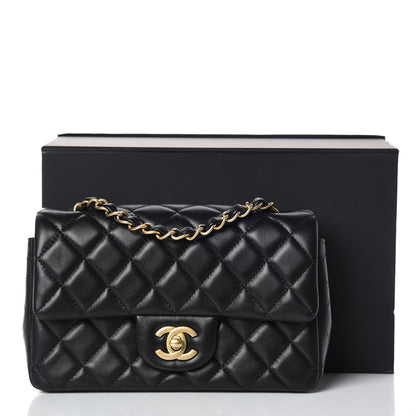 Chanel Lambskin Quilted Mini Rectangular Flap Black 10 of 10