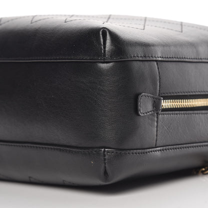 Chanel Calfskin Stitched Sleek Box Top Handle Vanity Bag Black 6 of 9