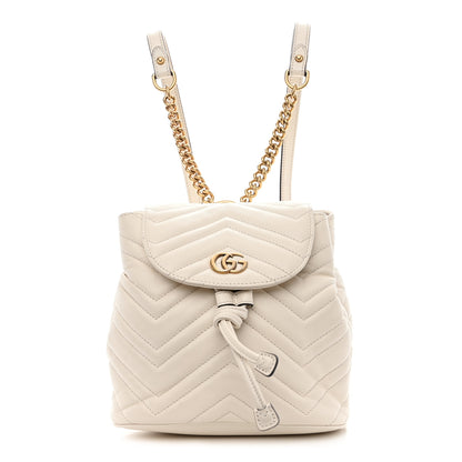Gucci Calfskin Matelasse GG Marmont Flap Backpack White 1 of 10