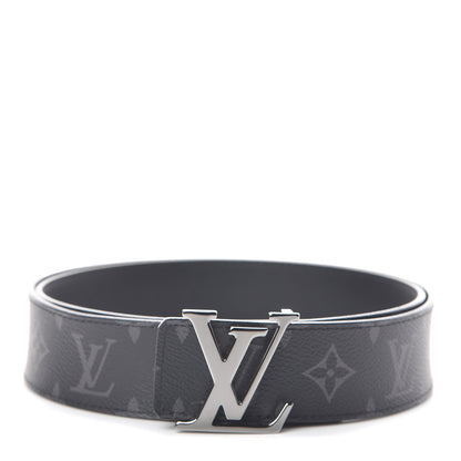 Louis Vuitton Monogram Eclipse Taigarama 40mm LV Initiales Reversible Belt 95 38 Black 1 of 6