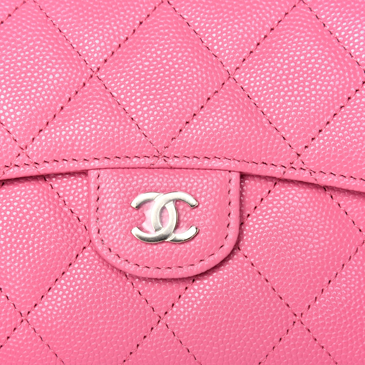 Chanel Caviar Quilted Compact Flap Wallet Pink 11 of 12