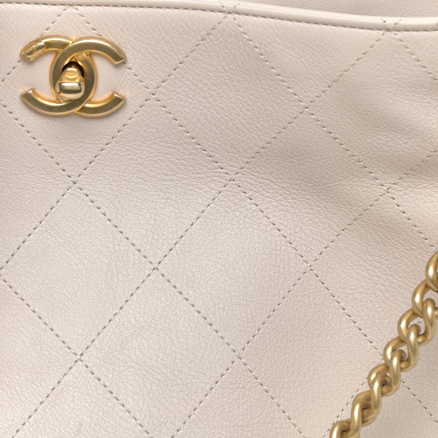 Chanel Calfskin Stitched Large Button Up Hobo Ivory Black 8 of 14