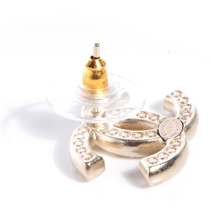 Chanel Crystal CC Earrings Gold 3 of 5