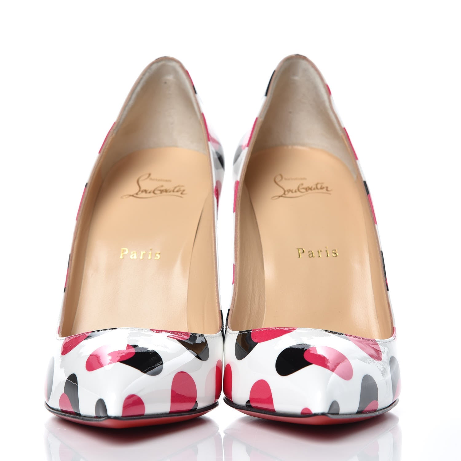 Christian Louboutin Patent Polka Dots Pigalle Follies 100 Pumps 39.5 White Bangal Rose 2 of 8