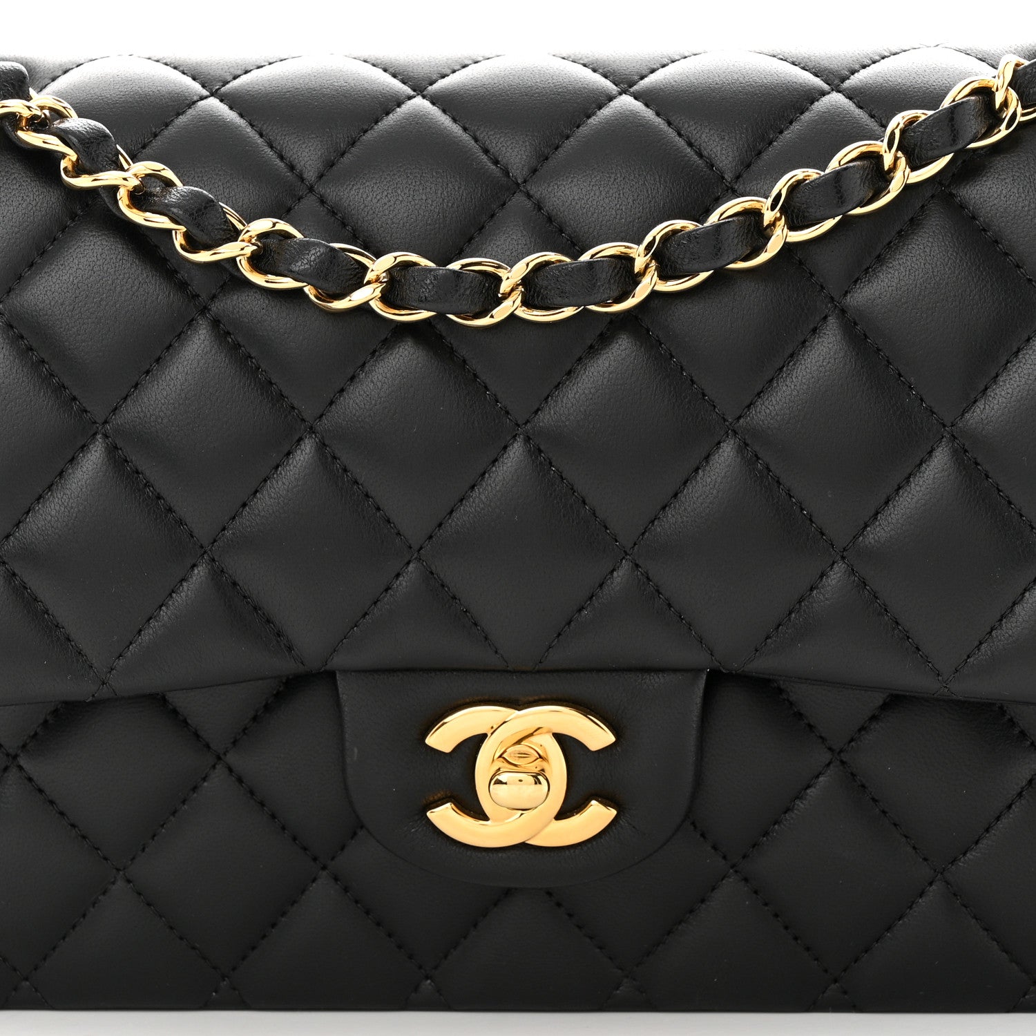 Chanel Lambskin Quilted Medium Double Flap Black 8 of 11