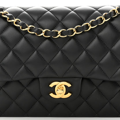 Chanel Lambskin Quilted Medium Double Flap Black 8 of 11