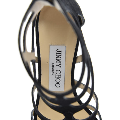 Jimmy Choo Suede Ren 35 Sandals 36 Black 6 of 8