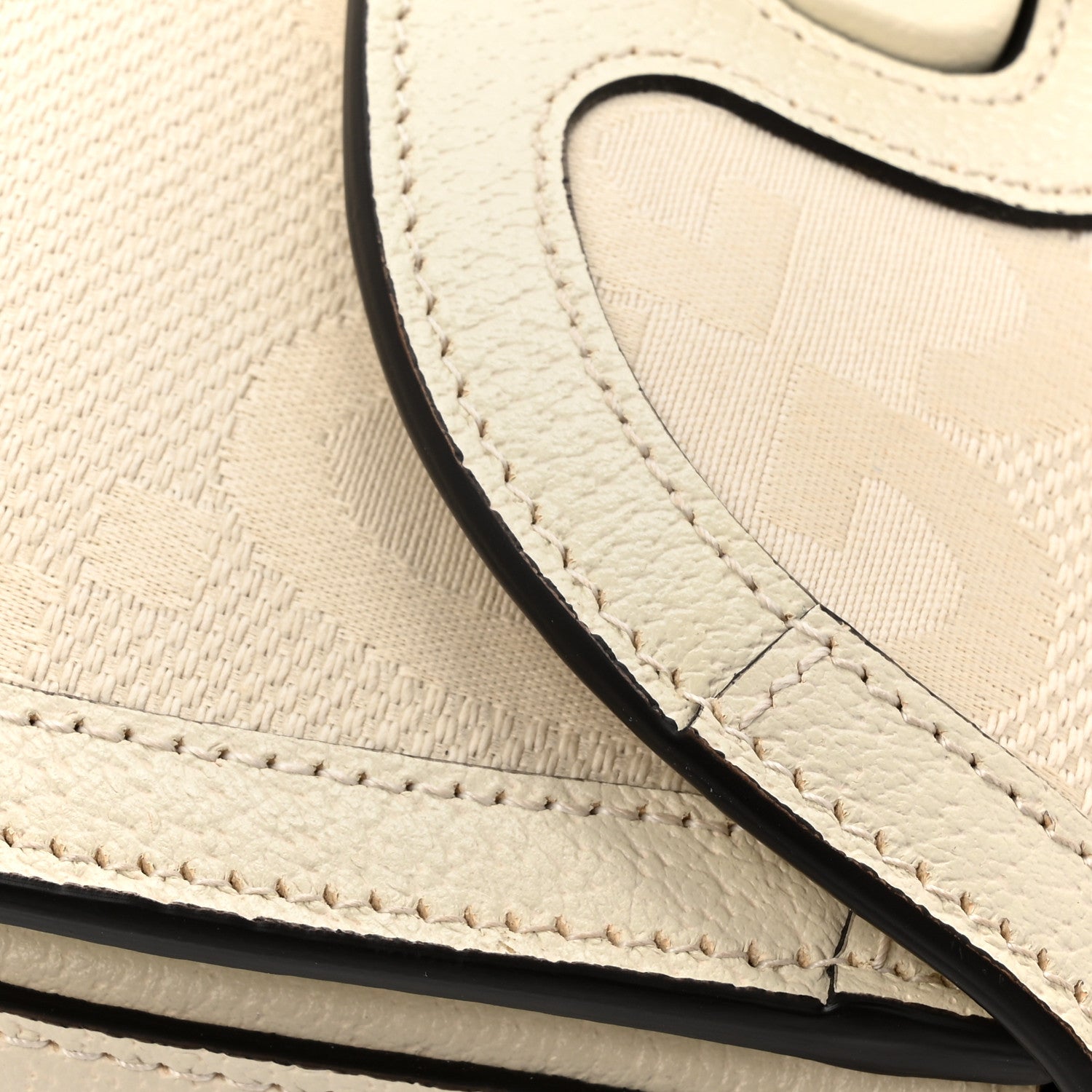 Gucci Monogram Jumbo GG Textured Dollar Calfskin Web Small Bamboo 1947 Top Handle Bag Off White 13 of 15