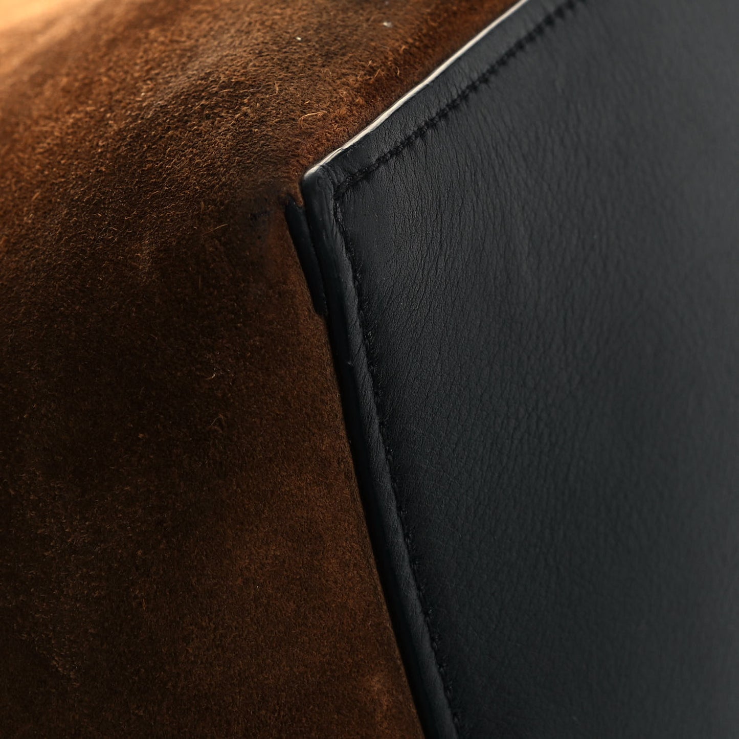 Suede Calfskin Anagram Tote Brown