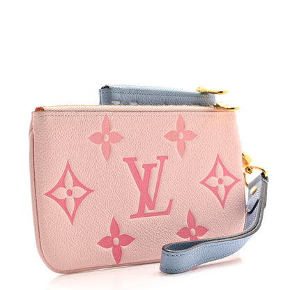 Louis Vuitton Empreinte Monogram Giant By The Pool Trio Pouch Rosebud Summer Blue Cream Saffron 3 of 9