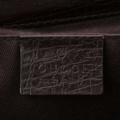 Gucci Monogram Horsebit Clutch Dark Brown 6 of 10