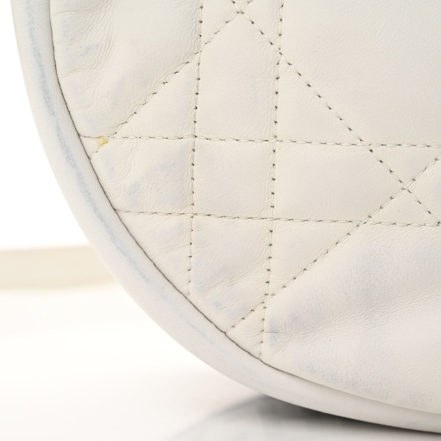 Lambskin Cannage Medium Dior Vibe Hobo Bag White