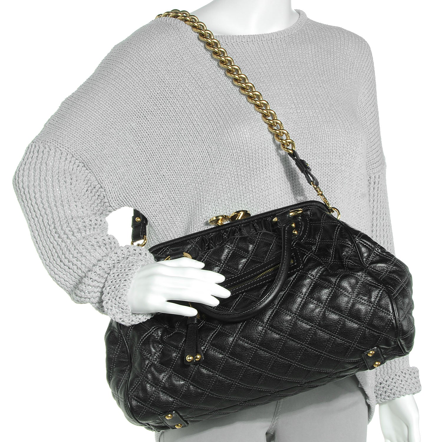 Marc Jacobs Quilted Leather Stam Bag Black 2 of 6