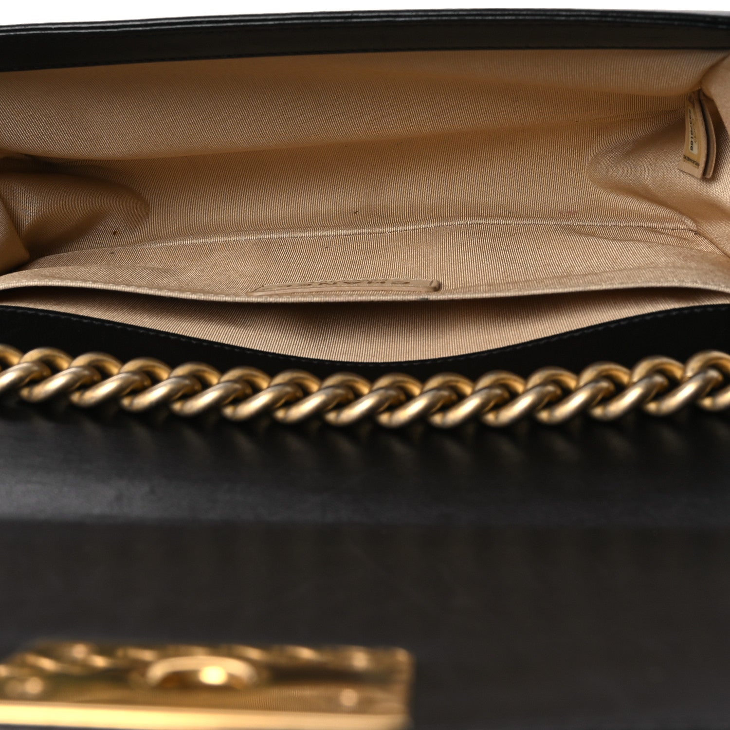 Chanel Lambskin Chevron Chain Stitched Medium Boy Flap Black 5 of 13