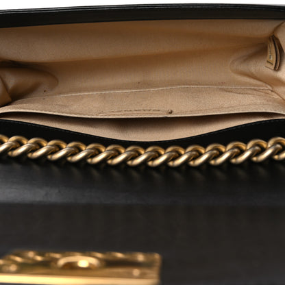 Chanel Lambskin Chevron Chain Stitched Medium Boy Flap Black 5 of 13